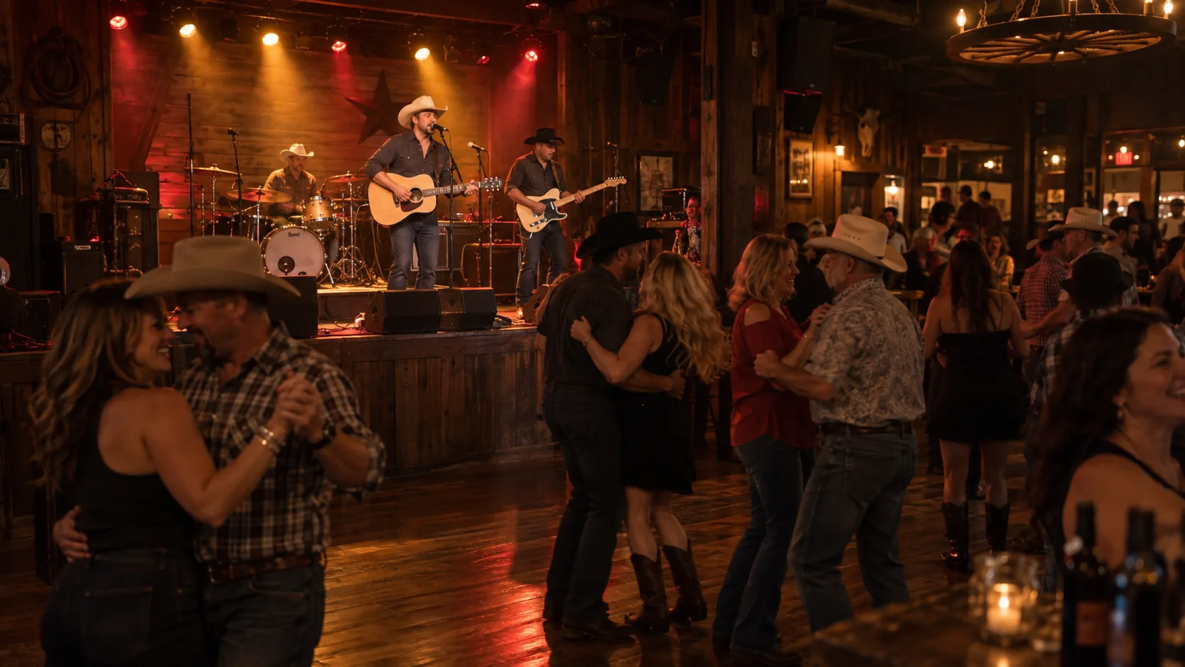 Illustrative concept of live music and dancing, not a photograph of the venue